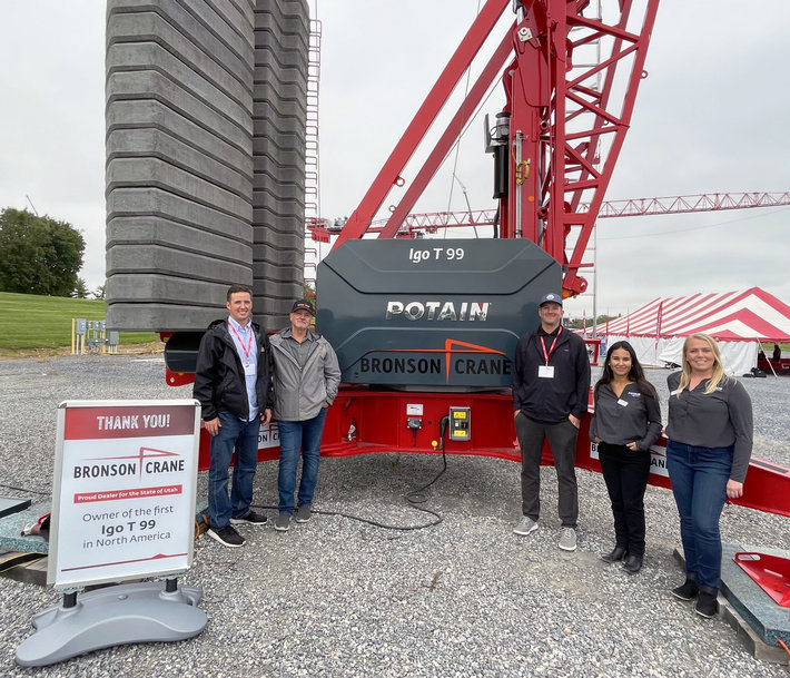 First Potain Igo T 99 self-erecting crane in North America goes to Bronson Crane